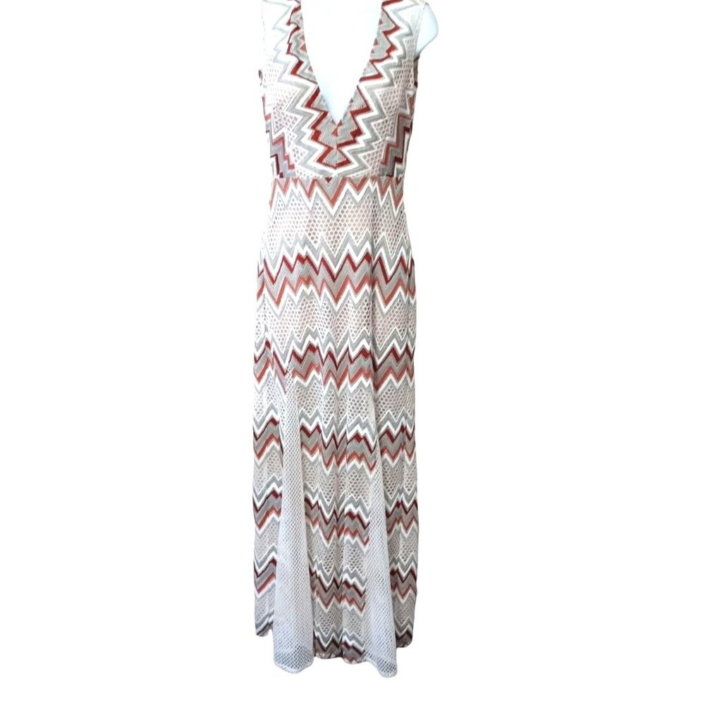 Coastal BCBG MAXAZARIA Maxi Dress Size 0 Boho Chic Cream ASO Paris Earthy Resort